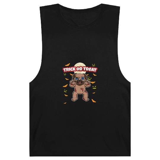 Trick Or Treat Scary Creepy Halloween Monster Barnard Tanks