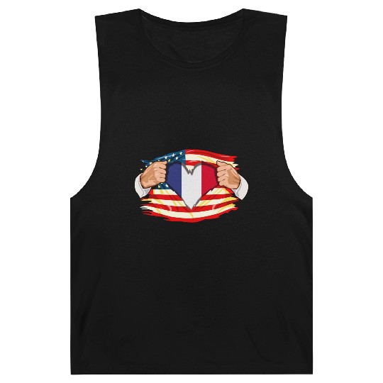 French Who Live in America France Flag Barnard Tanks