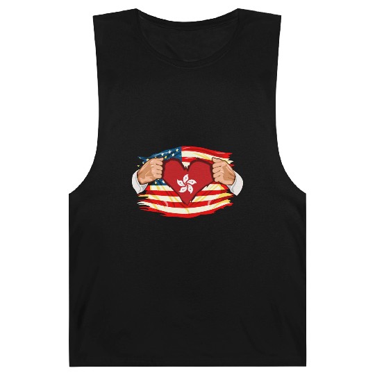 Hong Kongese Who Live in America HongKong Flag Barnard Tanks