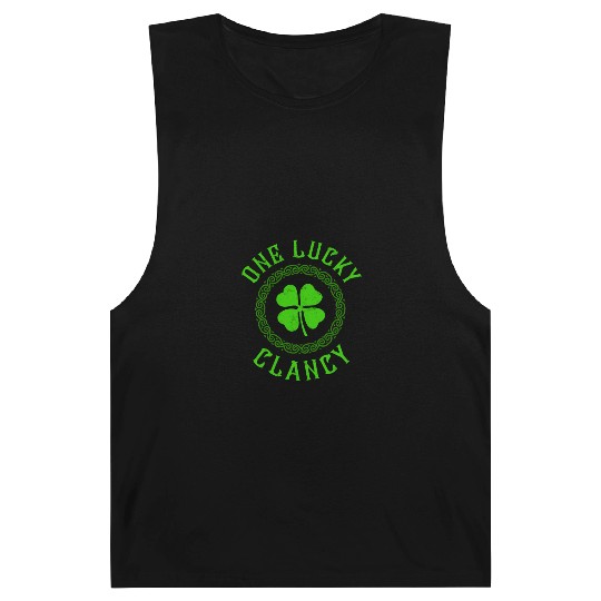 One Lucky Clancy Irish Family 4 Leaf Clover Barnard Tanks