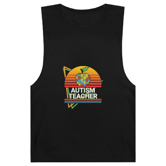 Autism Teacher Retro Barnard Tanks