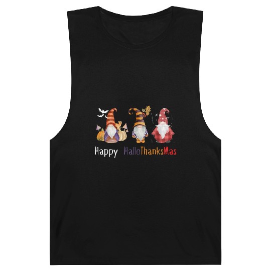 happy hallo thanksmas Thanksgiving gnome Funny Barnard Tanks