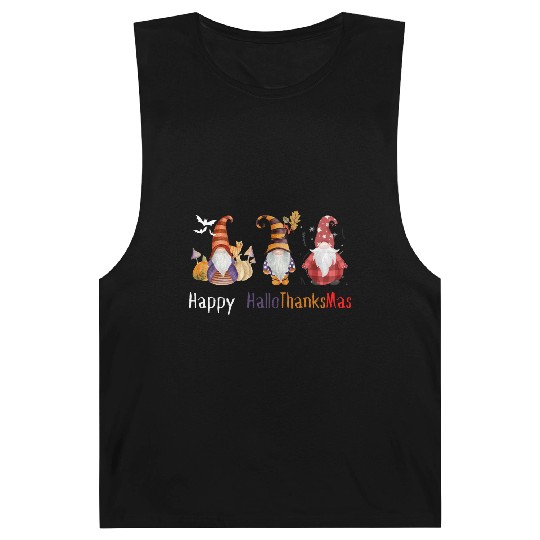 happy hallo thanksmas Thanksgiving gnome Funny Barnard Tanks