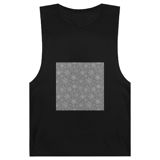 Grey Snowflakes Pattern Barnard Tanks