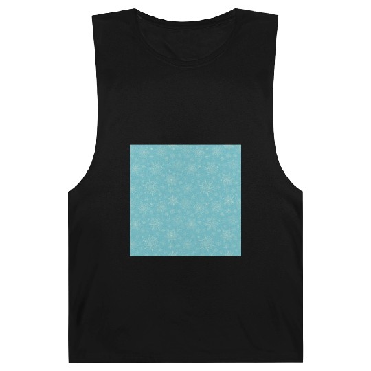 Teal Snowflakes Pattern Barnard Tanks
