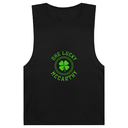 One Lucky McCarthy Irish Family Four Leaf Clover Barnard Tanks