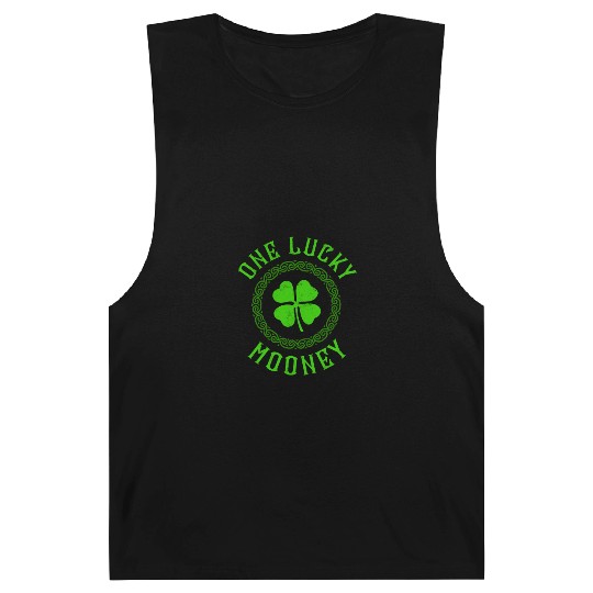 One Lucky Mooney Irish Family Four Leaf Clover Barnard Tanks