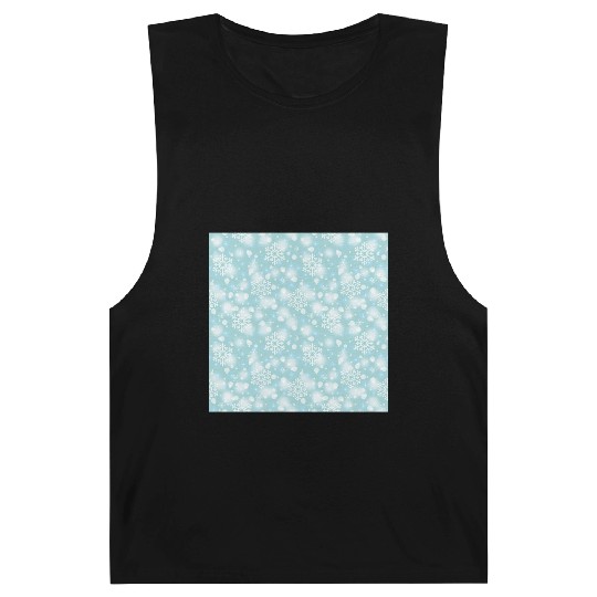 Teal Snowflakes Pattern Barnard Tanks