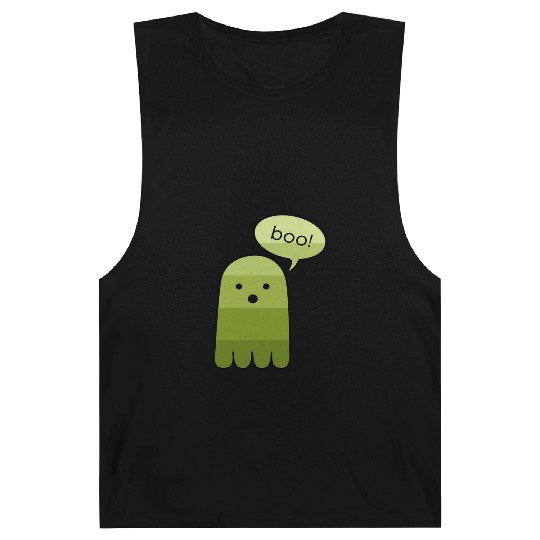 Army Green Boo Ghost Halloween Barnard Tanks