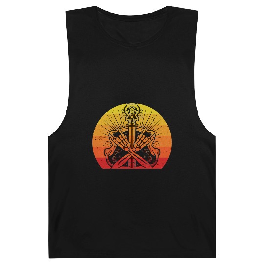 Halloween Vintage Retro Guitar Skeleton Barnard Tanks
