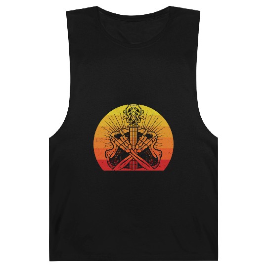 Halloween Vintage Retro Guitar Skeleton Barnard Tanks