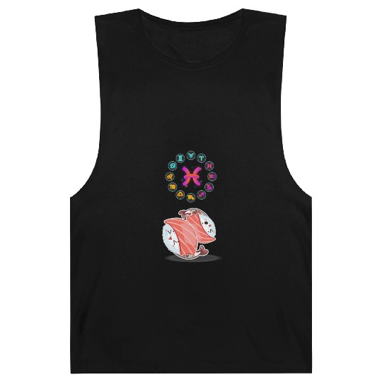 Japanese Sushi Funny Pisces Zodiac Funny Sushi Pun Barnard Tanks
