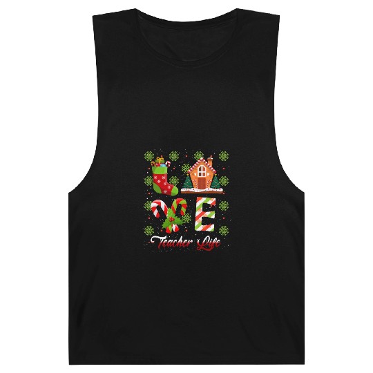 Love Christmas Teacher Life Barnard Tanks