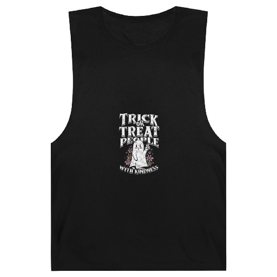 Trick or treat people with kindness - cute ghost Barnard Tanks