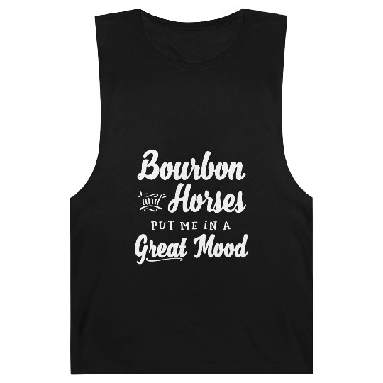Mens Bourbon and Horses Great Mood Fun Kentucky Barnard Tanks