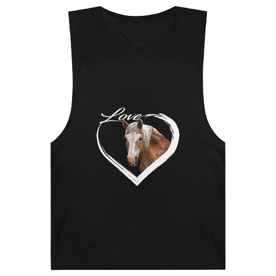 Love White Brown Horse Lover of Horses Gift Barnard Tanks