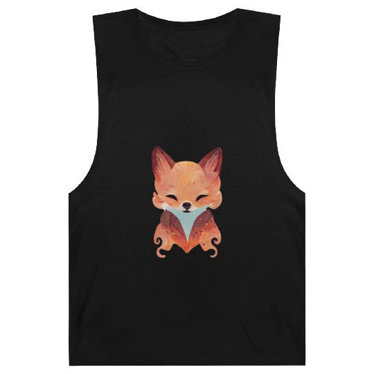 Cute Meditating Fox Barnard Tanks