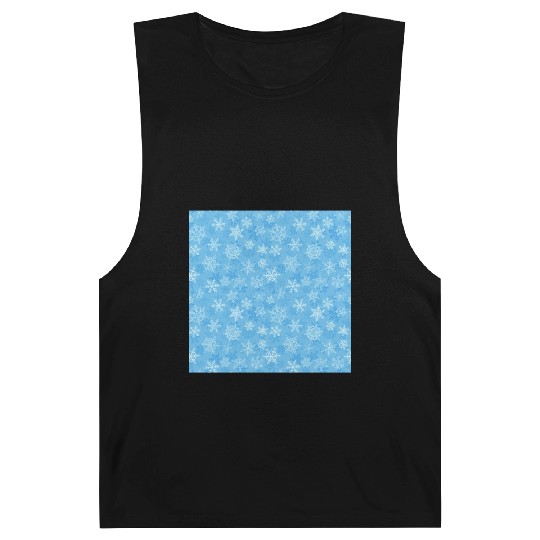 Pretty Light Blue Snowflakes Pattern Barnard Tanks