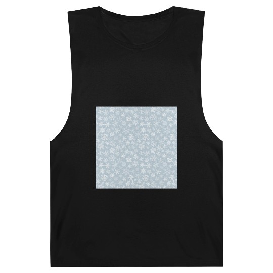 Modern Grey Snowflakes Pattern Barnard Tanks