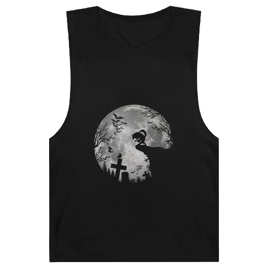 Halloween Werewolf Full Moon Bats and Black trick Barnard Tanks