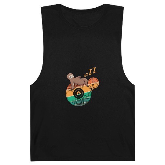 Music Vinyl LP Collection Cute Sleeping Sloth Barnard Tanks