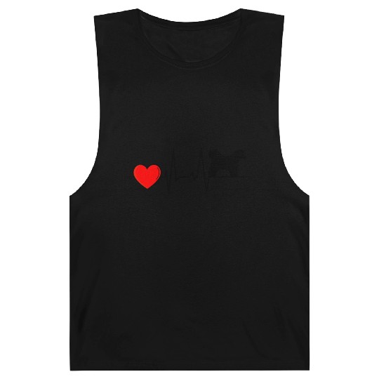 Bichon Frise Mom Heartbeat I Love My Black Barnard Tanks