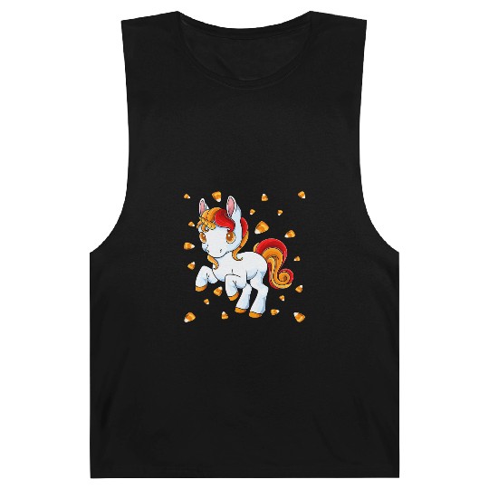Halloween Unicorn Pony Candy Corn Halloween Barnard Tanks