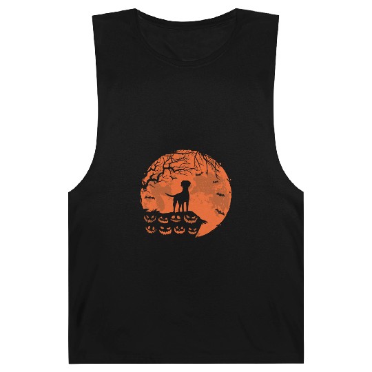 Rhodesian Ridgeback And Moon Halloween Funny Dog Barnard Tanks