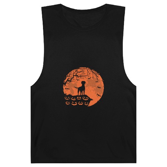 Rhodesian Ridgeback And Moon Halloween Funny Dog Barnard Tanks