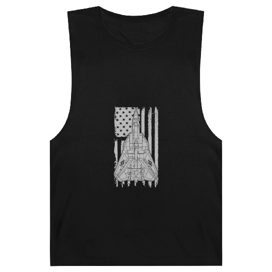 F-14 Tomcat Fighter Jet Airplane American Flag F14 Barnard Tanks