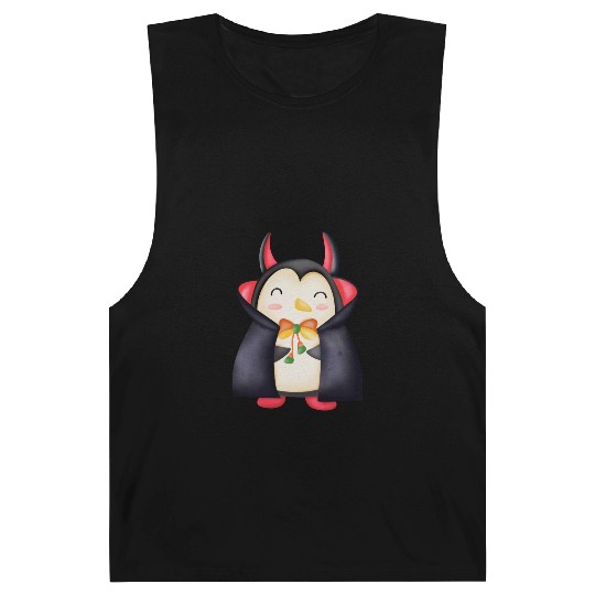 Halloween Penguin in vampire costume Barnard Tanks