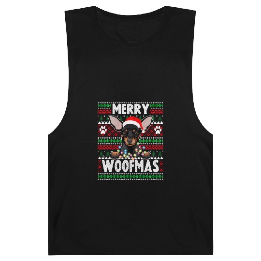 Chihuahua Christmas Lights Dog Lovers Xmas Pajama Barnard Tanks