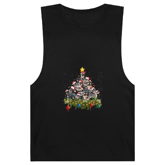Schnauzer Dogs Tree Christmas Sweater Xmas Pet Barnard Tanks