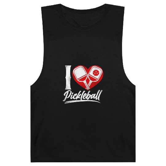 Pickleball Heart I Love Pickleball Barnard Tanks