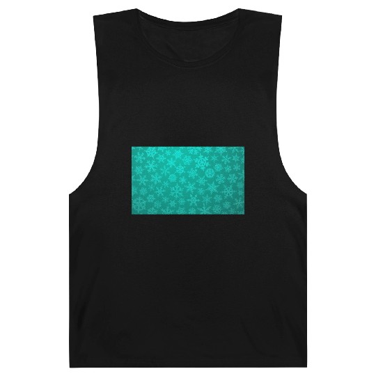Teal Snowflakes Christmas Pattern Barnard Tanks