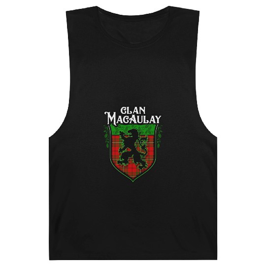 Clan MacAulay Scottish Tartan Rampant Lion Celtic Barnard Tanks
