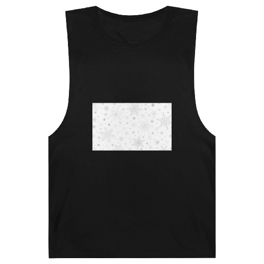 Christmas Snowflakes Pattern Grey White Barnard Tanks