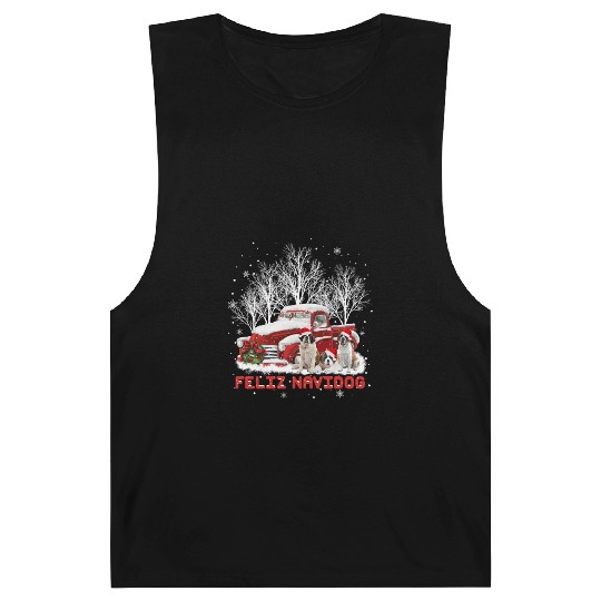 Feliz Navidog Saint Bernard Christmas Dog Lovers Barnard Tanks