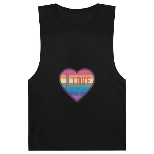 colorful heart rainbow unisex love for everyone Barnard Tanks