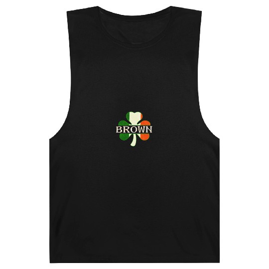 Brown Irish Surname Ireland Flag Shamrock Barnard Tanks