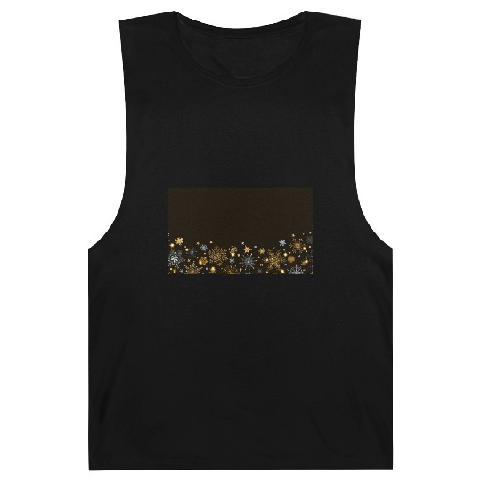 Elegant Snowflakes Black Gold Silver Barnard Tanks