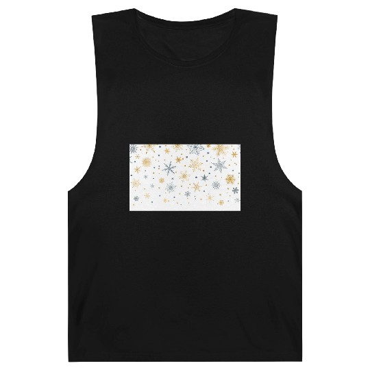 Elegant Snowflakes White Gold Silver Barnard Tanks