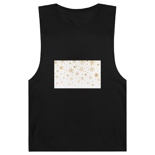 Snowflakes Pattern Elegant White Gold Barnard Tanks