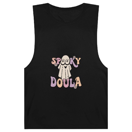 Cute Spooky Doula Halloween Retro Barnard Tanks