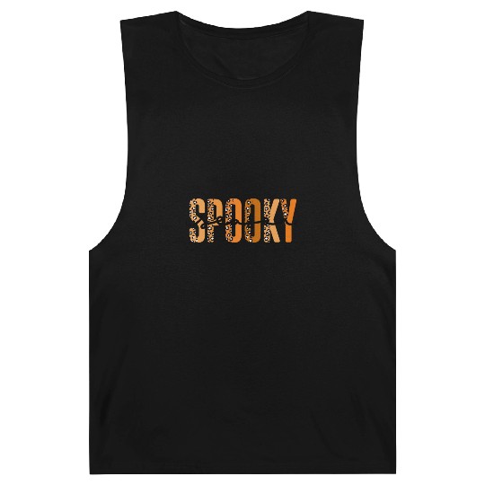 Spooky Season Halloween Leopard Barnard Tanks