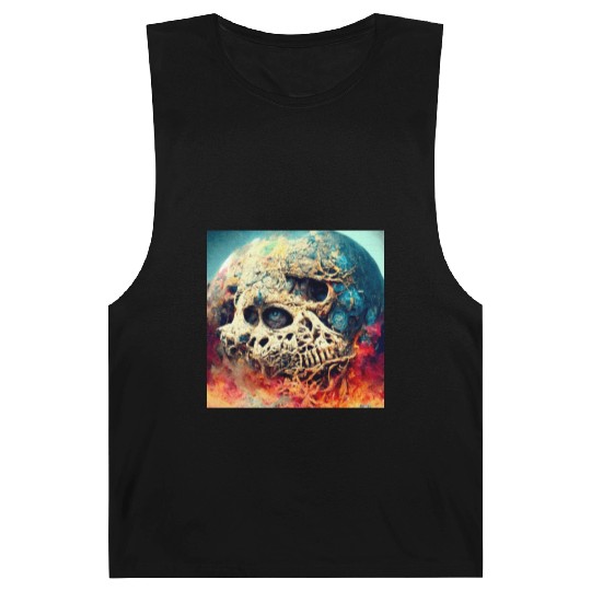 Extremely Realistic Skull in Abstract Art Barnard Tanks