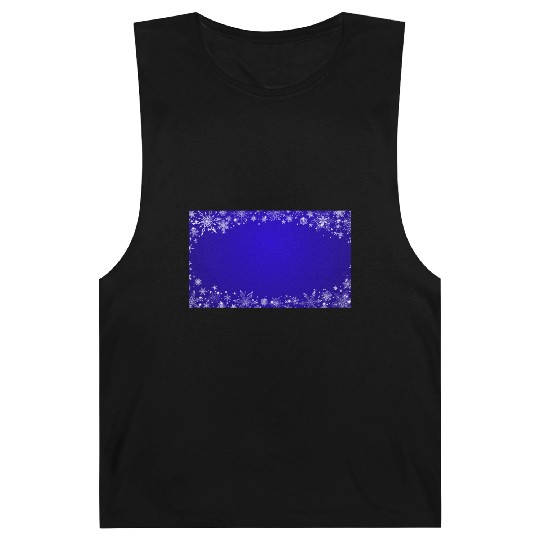 Modern Navy Blue Snowflakes Pattern Barnard Tanks
