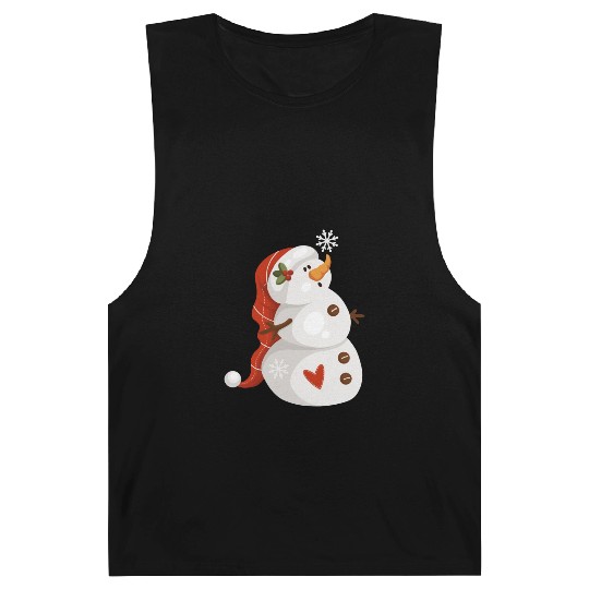 Cute snowman with snowflakes Barnard Tanks