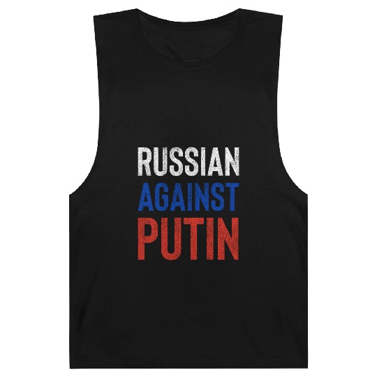 Russian against Putin russia flag grunge Barnard Tanks