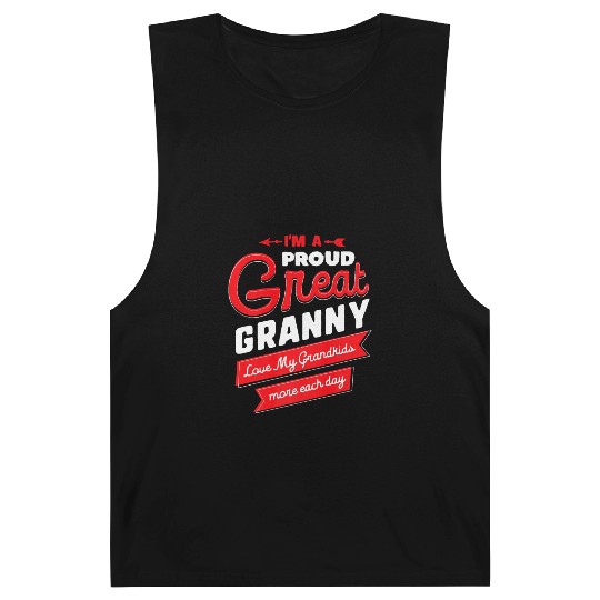 Proud Great Granny Love My Grandkids Grandma Gift Barnard Tanks